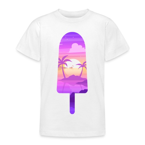 Paysage de plage Silhouette Bâtonnet Glacé - T-shirt Ado