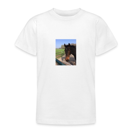 Met bruin paard bedrukt - Teenager T-shirt
