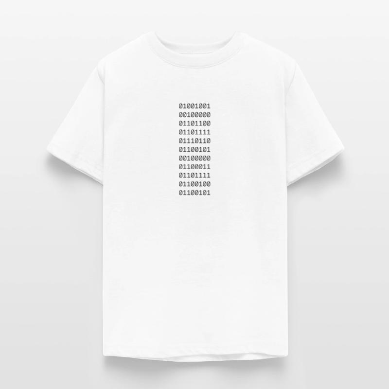 "I LOVE CODE" in binary data. Teenage T-Shirt