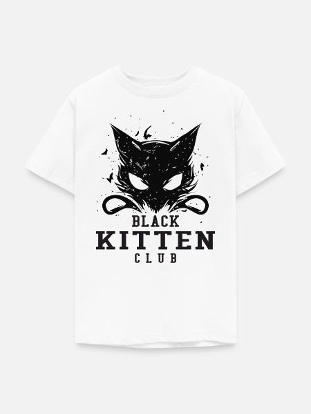 Black Cat - Teenager T-Shirt - Weiß