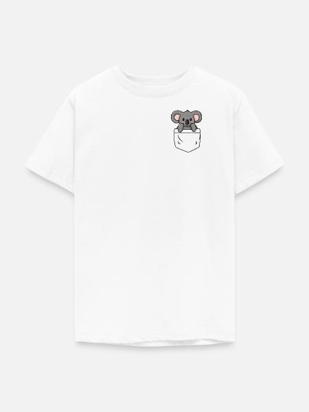 Koala Pocket - Teenager T-Shirt - Weiß