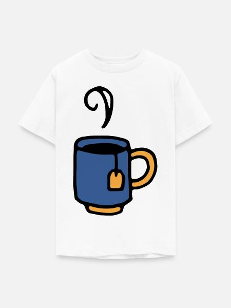 Tasse mit Teebeutel - Teenager T-Shirt - Weiß