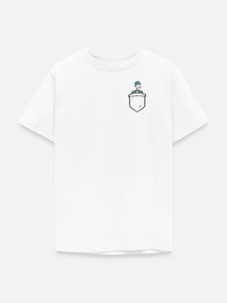 Pocket Skelett - Teenager T-Shirt - Weiß