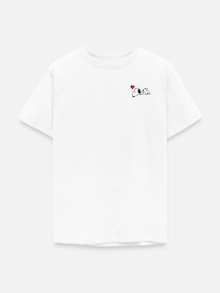Peanuts Snoopy Herz Brustmotiv - Teenager T-Shirt - Weiß