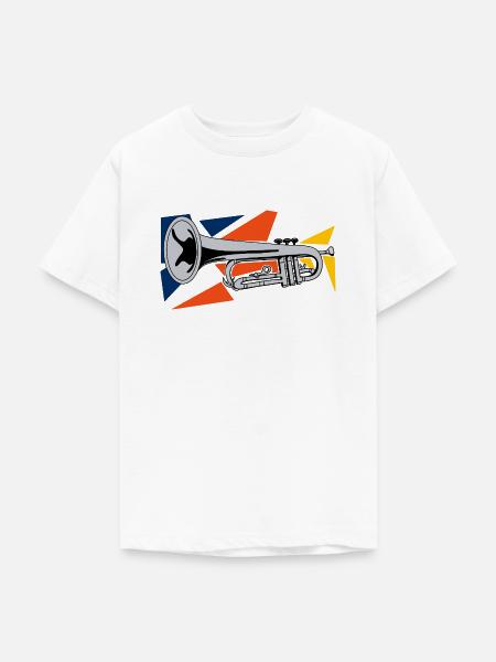 Silberne Trompete Pop Art - Teenager T-Shirt - Weiß