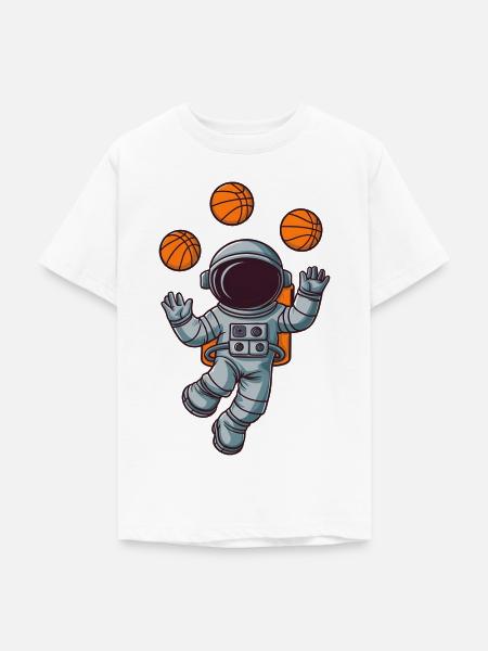 Astronaut Basketball Weltraum - Teenager T-Shirt - Weiß