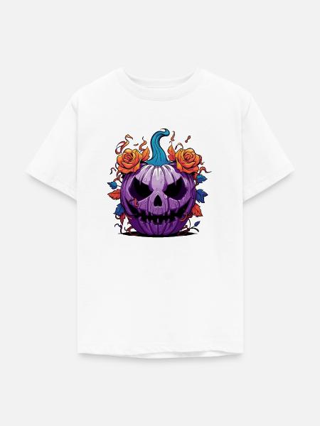 Halloween-Kürbis - Teenager T-Shirt - Weiß
