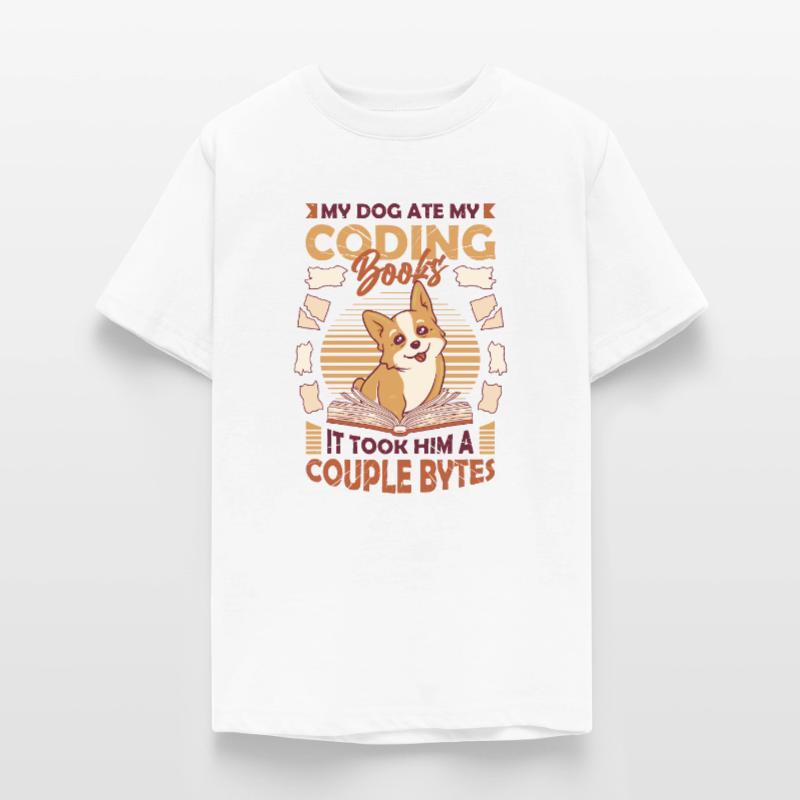 Dog Bytes Code Computer Joke Programming Teenage T-Shirt
