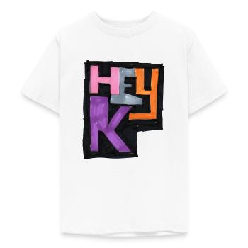 hey K Logo - Teenager T-Shirt - Weiß - Vorne - AI Model Teenager Male dark (155cm)