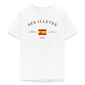 Ses Illetes Formentera – Cadeau souvenir des Fêtes - T-shirt Ado - blanc - Devant - AI Model Teenager Male dark (155cm)