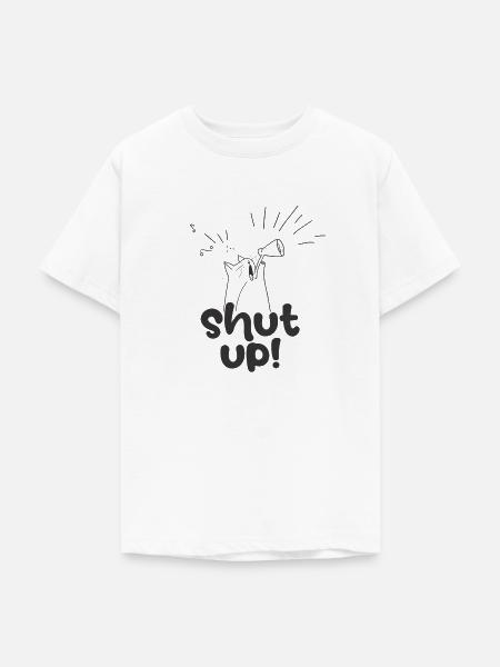 shut up - Teenager T-Shirt - Weiß