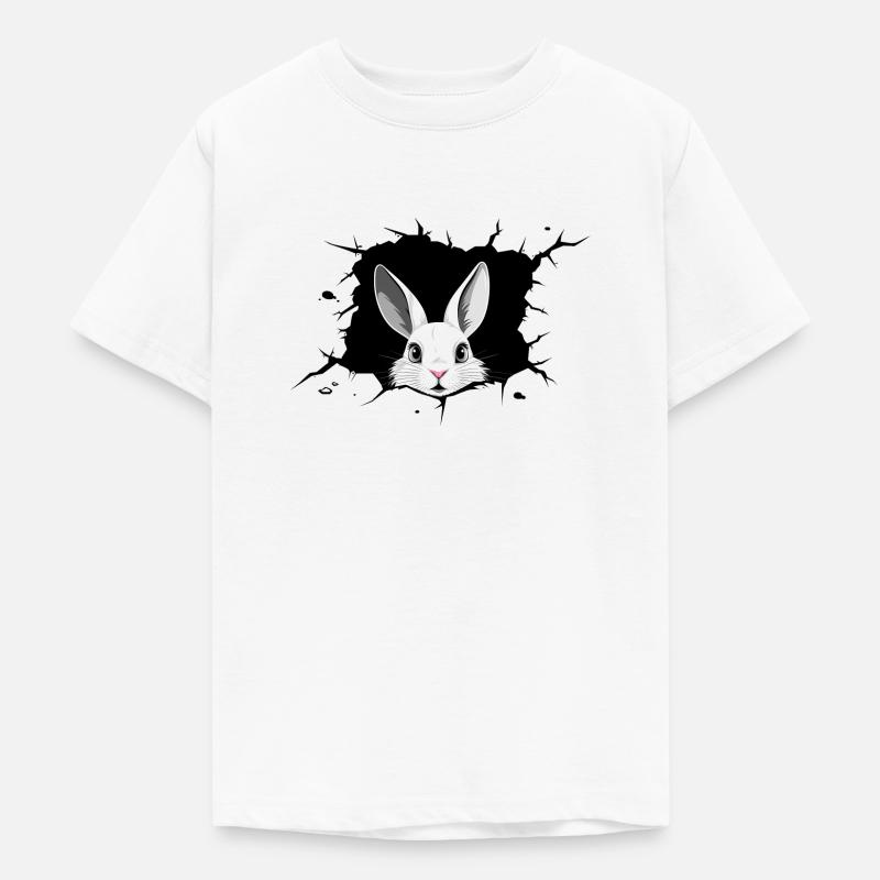 Rabbit Rabbit Rabbit Hole - Maglietta per ragazzi - bianco