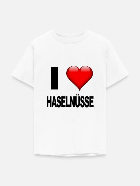 I love Haselnüsse - Teenager T-Shirt - Weiß