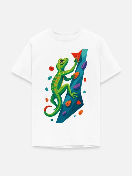 Bouldern Gecko Klettertier Klettern Echse Geschenk - Teenager T-Shirt - Weiß