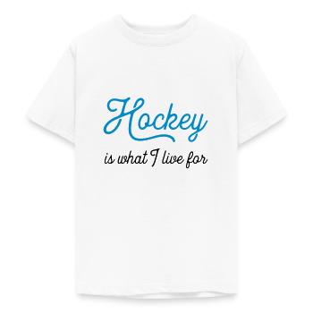 hockeyiswhat - Teenage T-Shirt - white - Front - AI Model Teenager Male dark (155cm)
