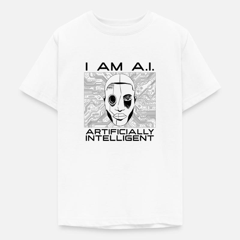 Je suis I.A., programmeur de technologie artificielle, robotique - T-shirt Ado - blanc