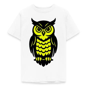 Pop Art hiboux design - T-shirt Ado - blanc - Devant - AI Model Teenager Male dark (155cm)