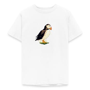 Zeichnung des Papageientaucher - Teenager T-Shirt - Weiß - Vorne - AI Model Teenager Male dark (155cm)
