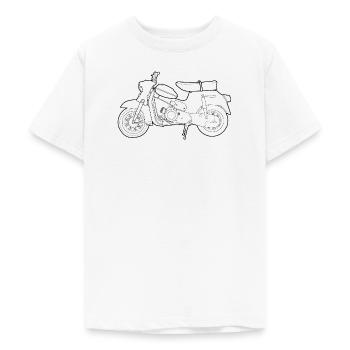 DS50 / Schwalbenfahrer / Ostalgie / Mofa Oldtimer - Teenager T-Shirt - Weiß - Vorne - AI Model Teenager Male dark (155cm)