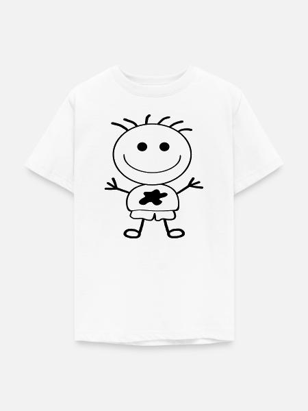 Strichmännchen-Junge - Teenager T-Shirt - Weiß