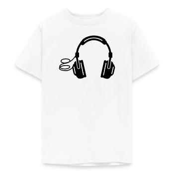 Écouteurs - T-shirt Ado - blanc - Devant - AI Model Teenager Male dark (155cm)