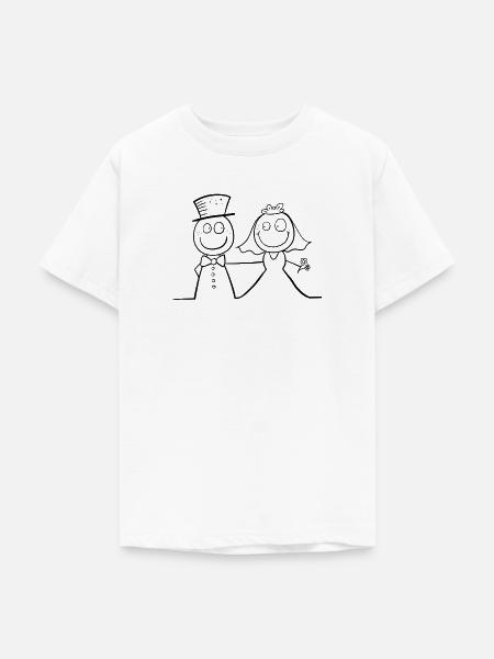 Lustiges Hochzeit Brautpaar - Teenager T-Shirt - Weiß