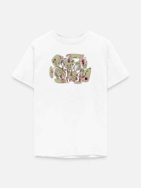 Abstrakte Farb-Chaos Illustration - Teenager T-Shirt - Weiß