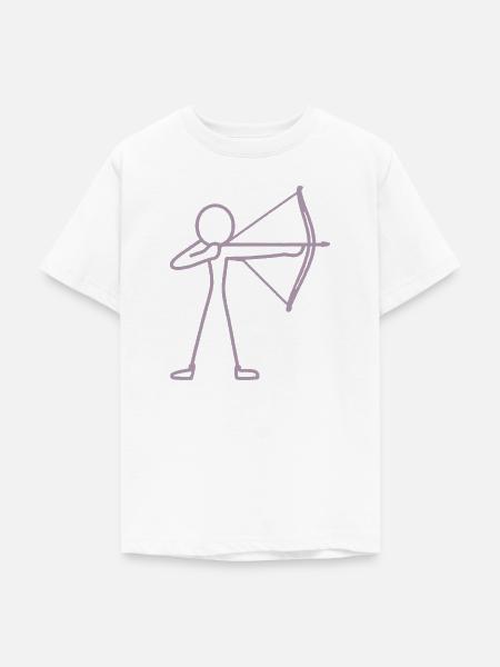 Strichmännchen Bogen Bogenschießen Bogenschütze - Teenager T-Shirt - Weiß