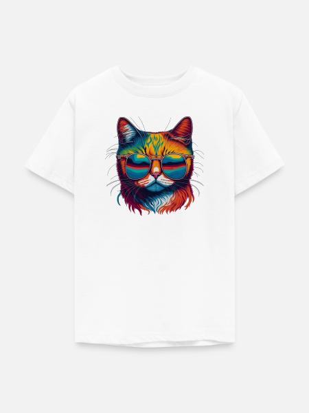 Cool Cat - Teenager T-Shirt - Weiß