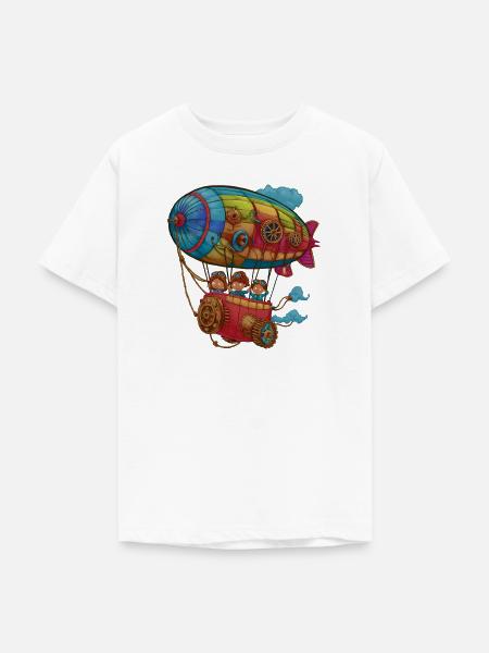 Kunstvolles Steampunk-Luftschiff - Teenager T-Shirt - Weiß