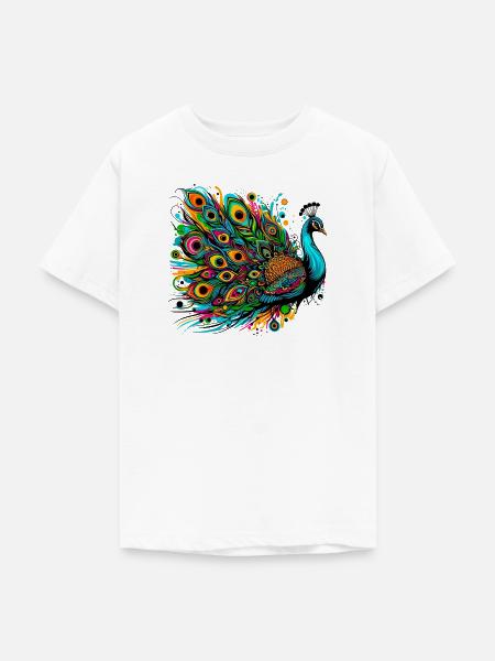 Pfau - Teenager T-Shirt - Weiß