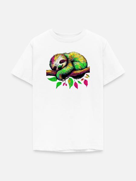 Faultier - Teenager T-Shirt - Weiß