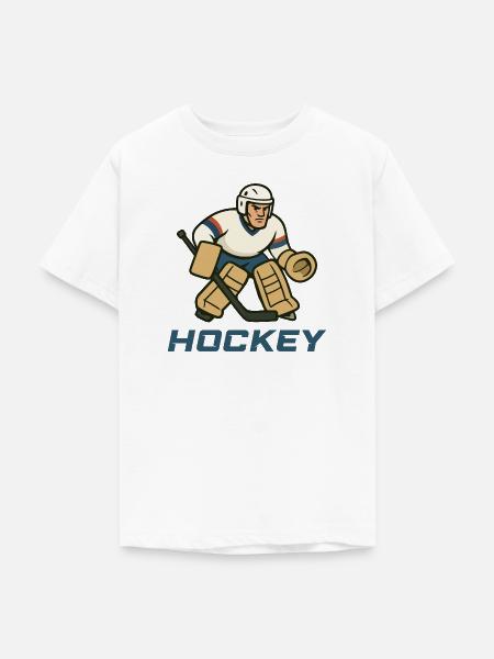Eishockey Torhüter Cartoon - Teenager T-Shirt - Weiß