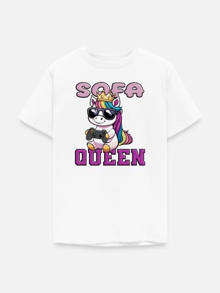 einhorn die sofa queen - Teenager T-Shirt - Weiß