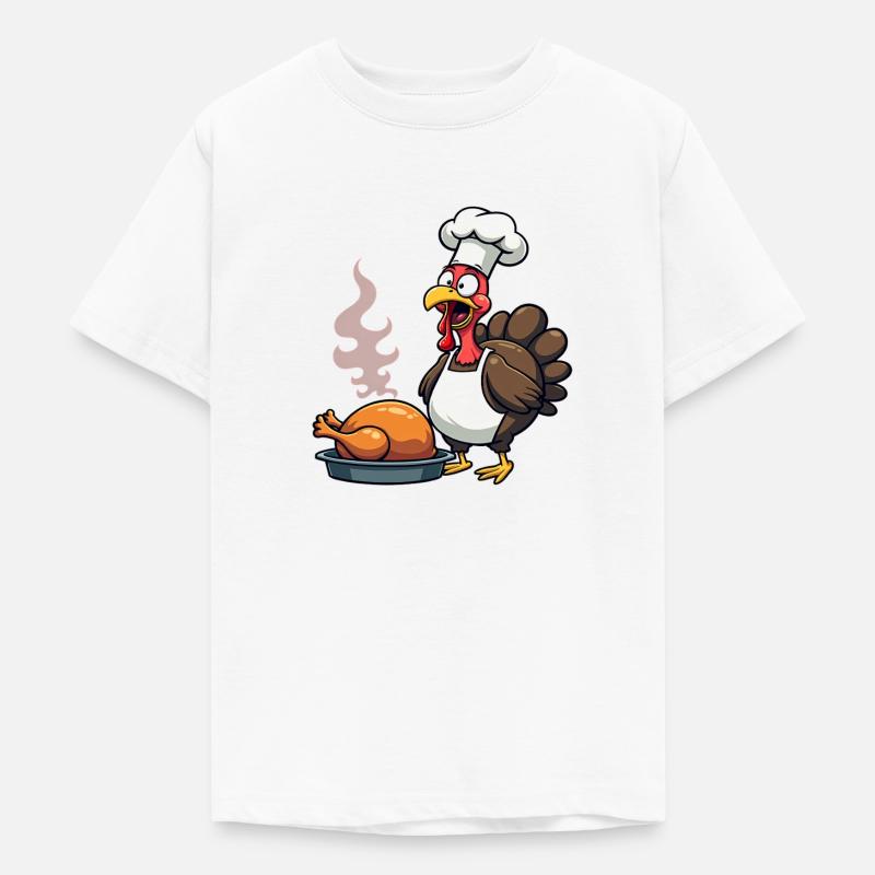 Cuisinier de dinde de Thanksgiving - T-shirt Ado - blanc