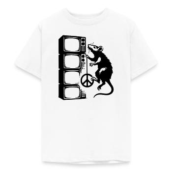 Ratte mit Bildschirm - Teenager T-Shirt - Weiß - Vorne - AI Model Teenager Male dark (155cm)