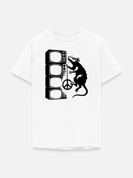 Ratte mit Bildschirm - Teenager T-Shirt - Weiß