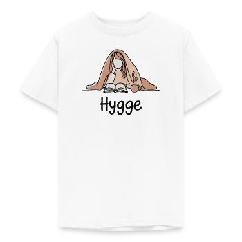 Gemütlich unter der Decke mit Buch und Kaffee - Teenager T-Shirt - Weiß - Vorne - AI Model Teenager Male dark (155cm)