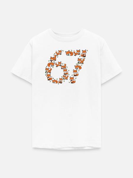 Fox Ring Pattern 67 Meme - Teenager T-Shirt - Weiß