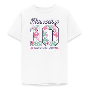 10. Geburtstag 2026 Flamingos Mädchen Geschenk - Teenager T-Shirt - Weiß - Vorne - AI Model Teenager Male dark (155cm)