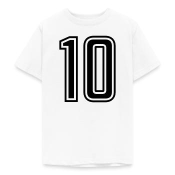 10 - Teenager T-Shirt - Weiß - Vorne - AI Model Teenager Male dark (155cm)