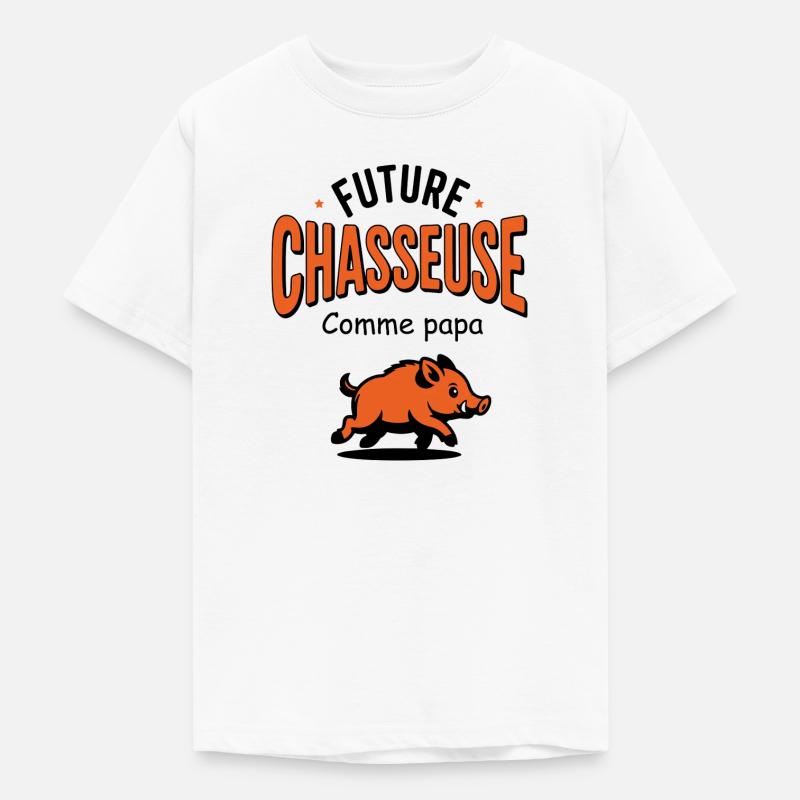 future_chasseuse_comme_papa - T-shirt Ado - blanc
