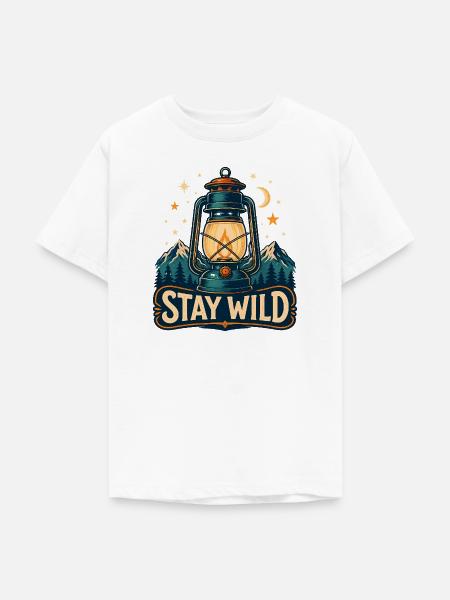 Stay Wild Laterne Waldnächte - Teenager T-Shirt - Weiß