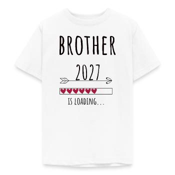 Pregnancy Announcement – Bruder 2027 Geschenk - Teenager T-Shirt - Weiß - Vorne - AI Model Teenager Male dark (155cm)