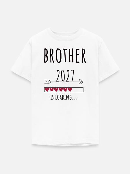 Pregnancy Announcement – Bruder 2027 Geschenk - Teenager T-Shirt - Weiß