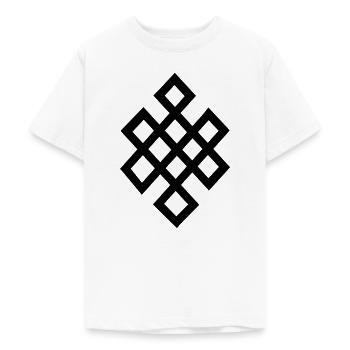 Tibet Symbole Chance - T-shirt Ado - blanc - Devant - AI Model Teenager Male dark (155cm)