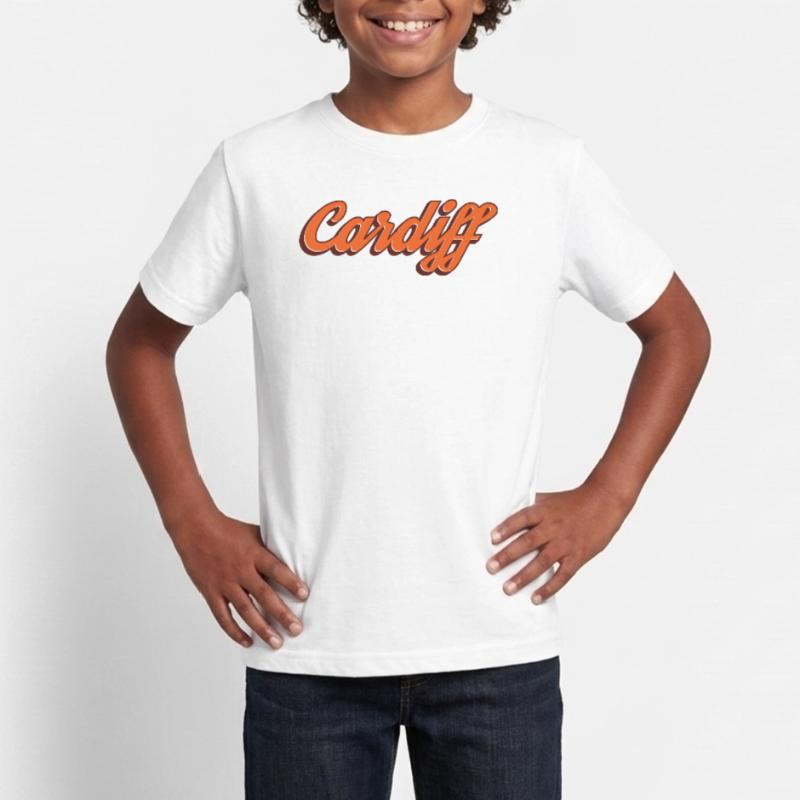 Cardiff Script Orange Teenager T-Shirt