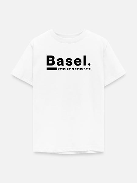 Basel Koordinaten - Teenager T-Shirt - Weiß