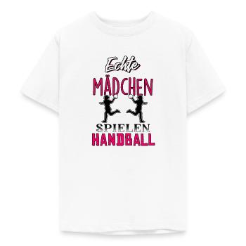 Echte Mädchen spielen Handball - Teenager T-Shirt - Weiß - Vorne - AI Model Teenager Male dark (155cm)