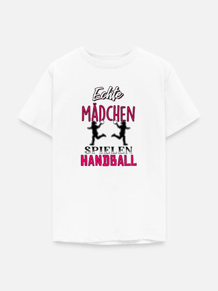 Echte Mädchen spielen Handball - Teenager T-Shirt - Weiß